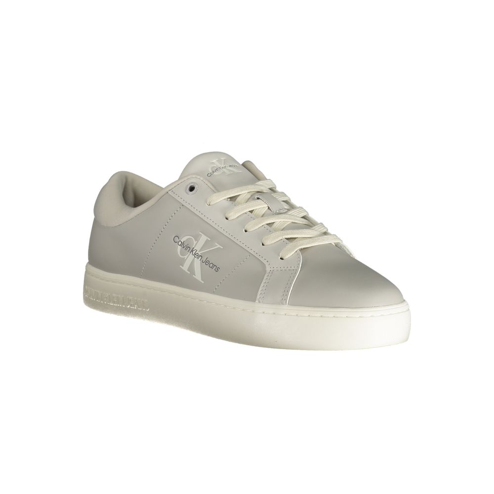 Calvin Klein Brown Leather Men Sneaker with durable, stylish design and eco-friendly materials, featuring the signature logo.