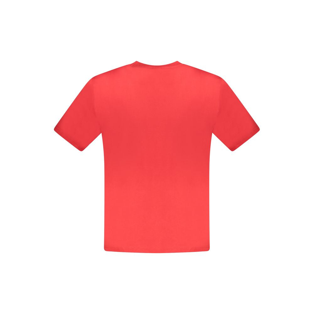 North Sails Red Cotton Men T-Shirt featuring a bold red design and iconic logo, crafted for style and comfort from 100% cotton.