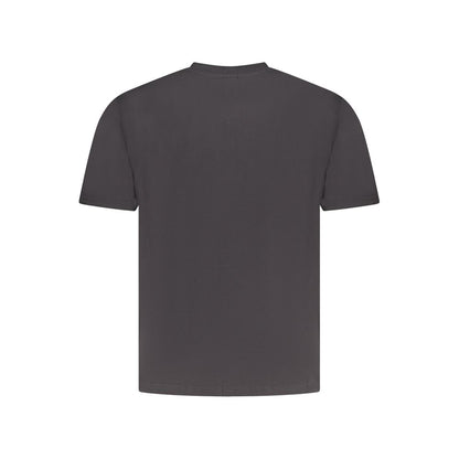 Back view of North Sails Black Cotton Men T-Shirt, showcasing simple and timeless style with 100% cotton material for comfort.