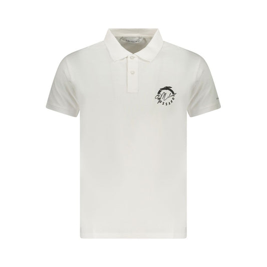 Trussardi White Cotton Men Polo Shirt TR-36629-XXL