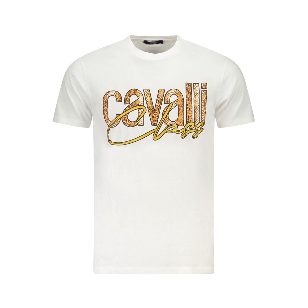 Cavalli Class White Cotton T-Shirt