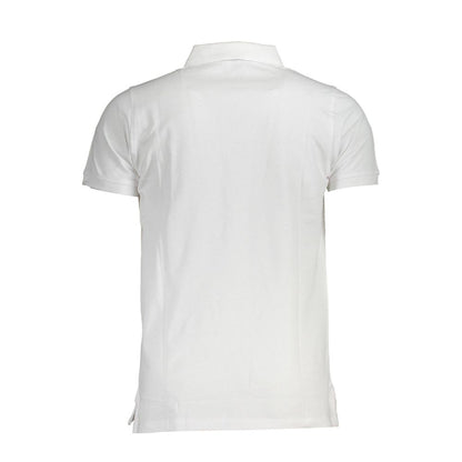 Back view of Norway 1963 White Cotton Men Polo Shirt showcasing its classic design and quality fabric.