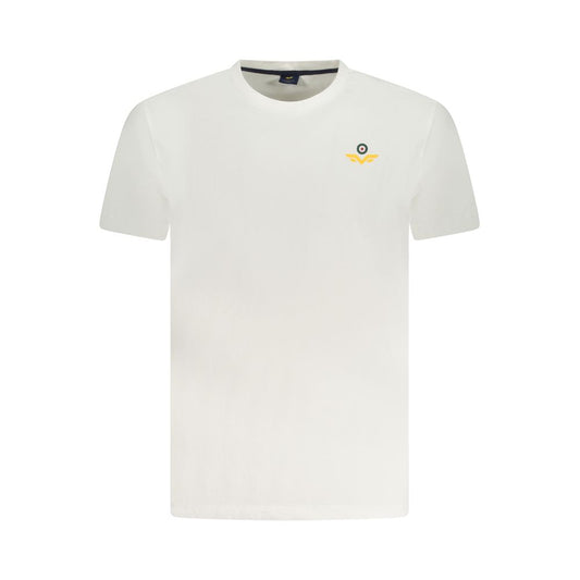 Armata Di Mare White Cotton Men T-Shirt with logo, short-sleeve, crew neck showcasing Italian coastal style, perfect for trendsetters.