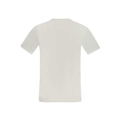 Rear view of Calvin Klein White Cotton Men T-Shirt, crew-neck design featuring 100% premium and regenerative cotton for ultimate comfort.