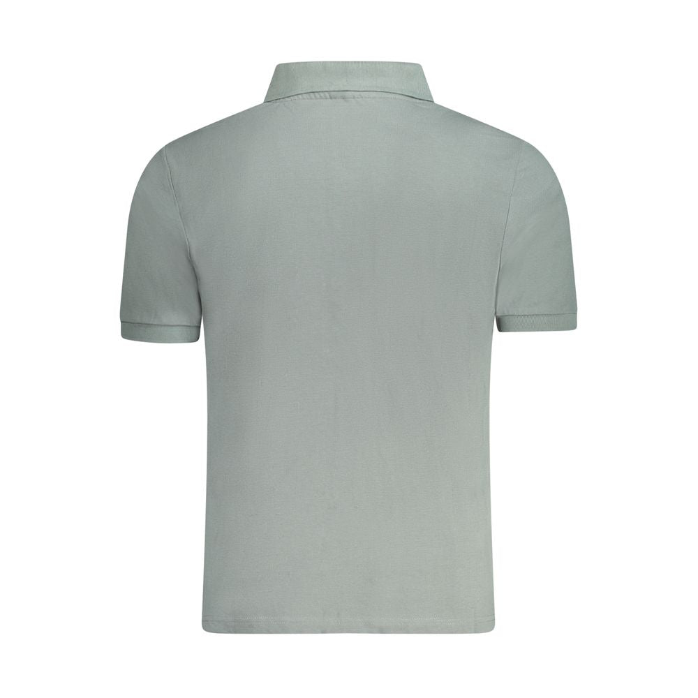 North Sails Green Cotton Men Polo Shirt back view, showcasing premium cotton fabric in a stylish green color with short sleeves and a classic fit.