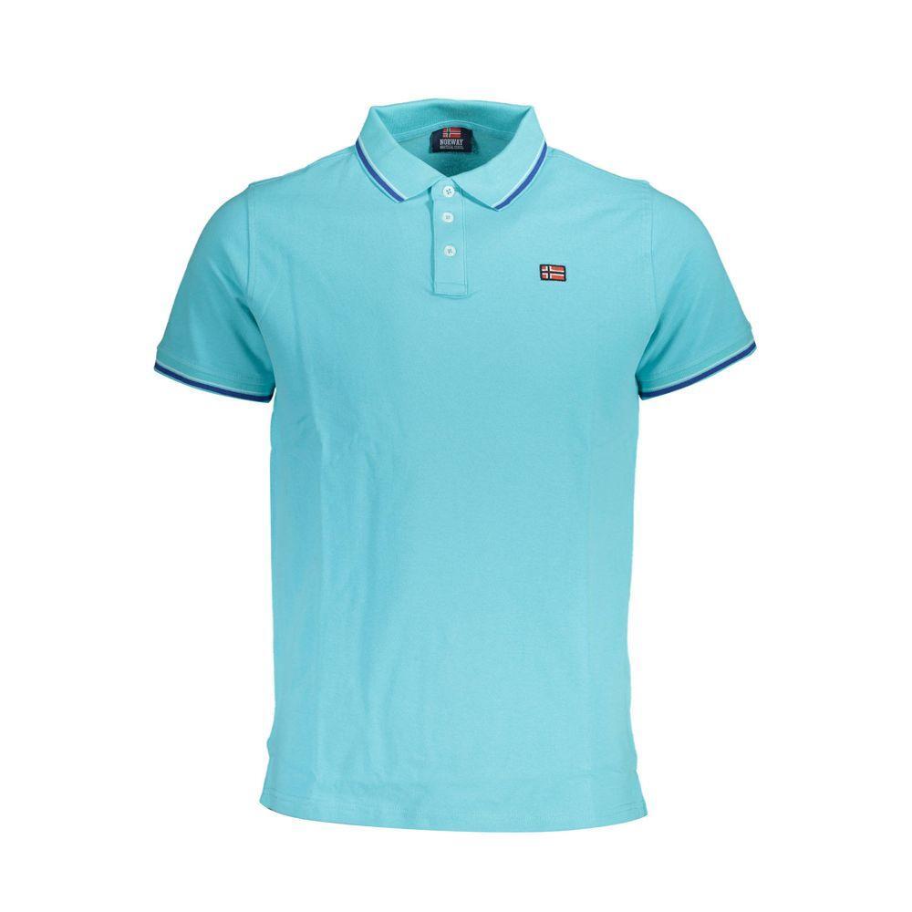Norway 1963 Blue Cotton Men Polo Shirt NO-37405-M