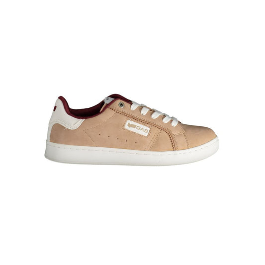 Gas Pink Polyester Women Sneaker with bordeaux details, featuring the iconic Gas logo, perfect for fashion-forward sporty ensembles.