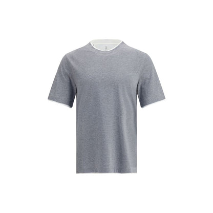 Brunello Cucinelli Gray Cotton T-Shirt