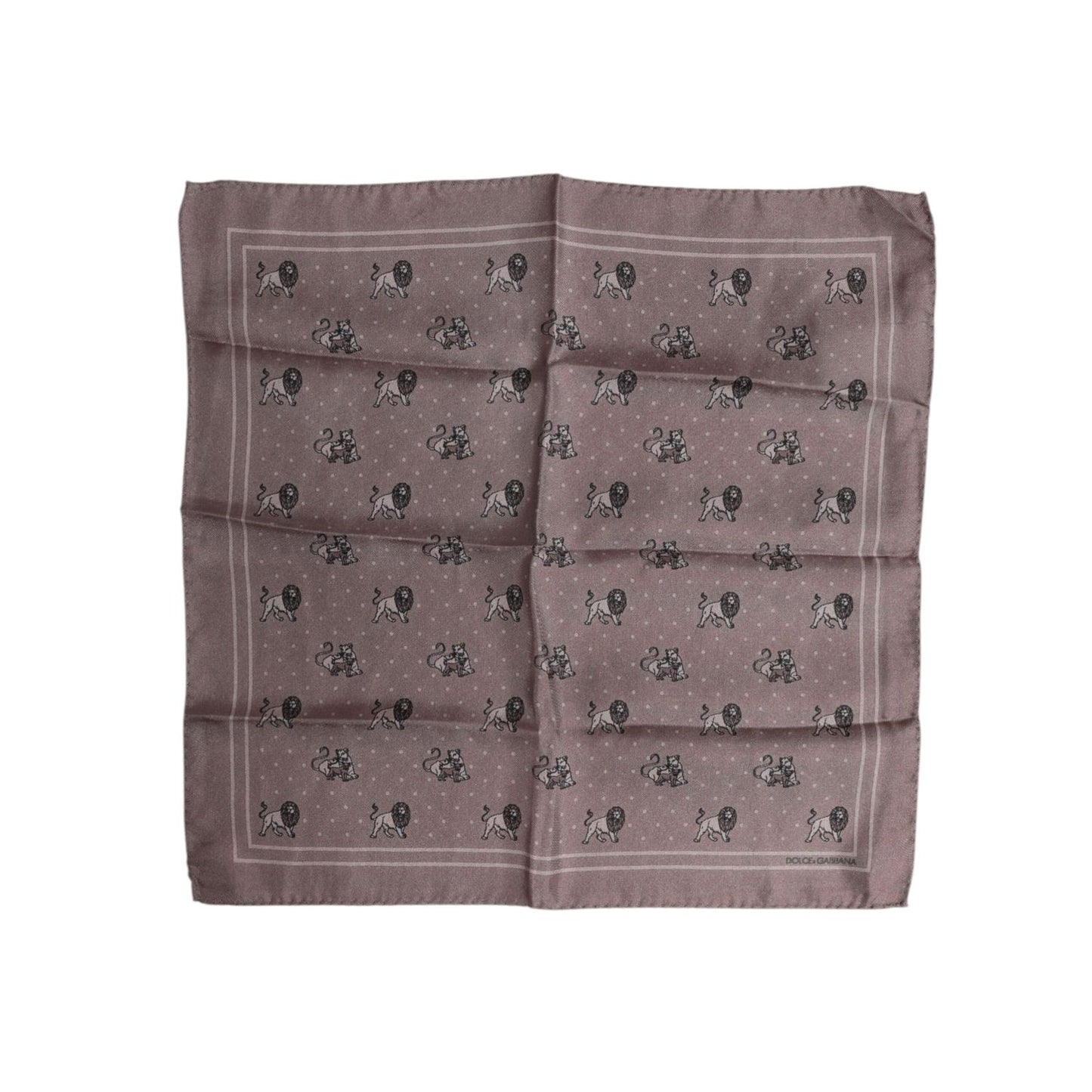 Dolce & Gabbana Brown Animal Print Square Foulard Scarf