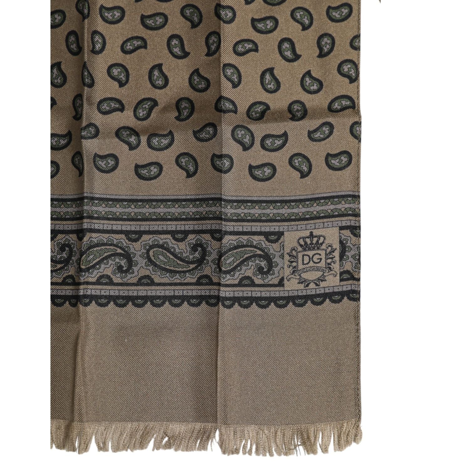 Dolce & Gabbana Brown Printed Neck Warmer Men Foulard Scarf