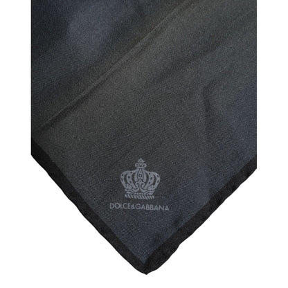 Dolce & Gabbana Blue DG Crown Silk Square Men Foulard Scarf