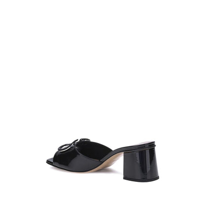 Valentino Garavani Black Calf Leather Bos Taurus Sandals