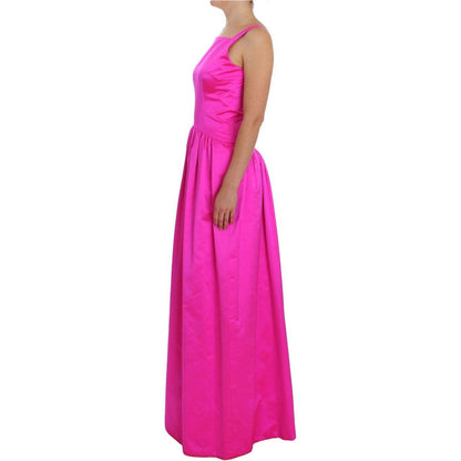 Dolce & Gabbana Pink Silk Long Sheath Ball Gown Dress