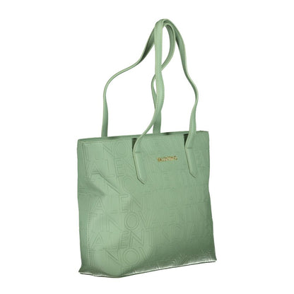 Mario Valentino Green Polyethylene Handbag with 2 handles, internal pockets, zip closure, contrasting details, and logo.