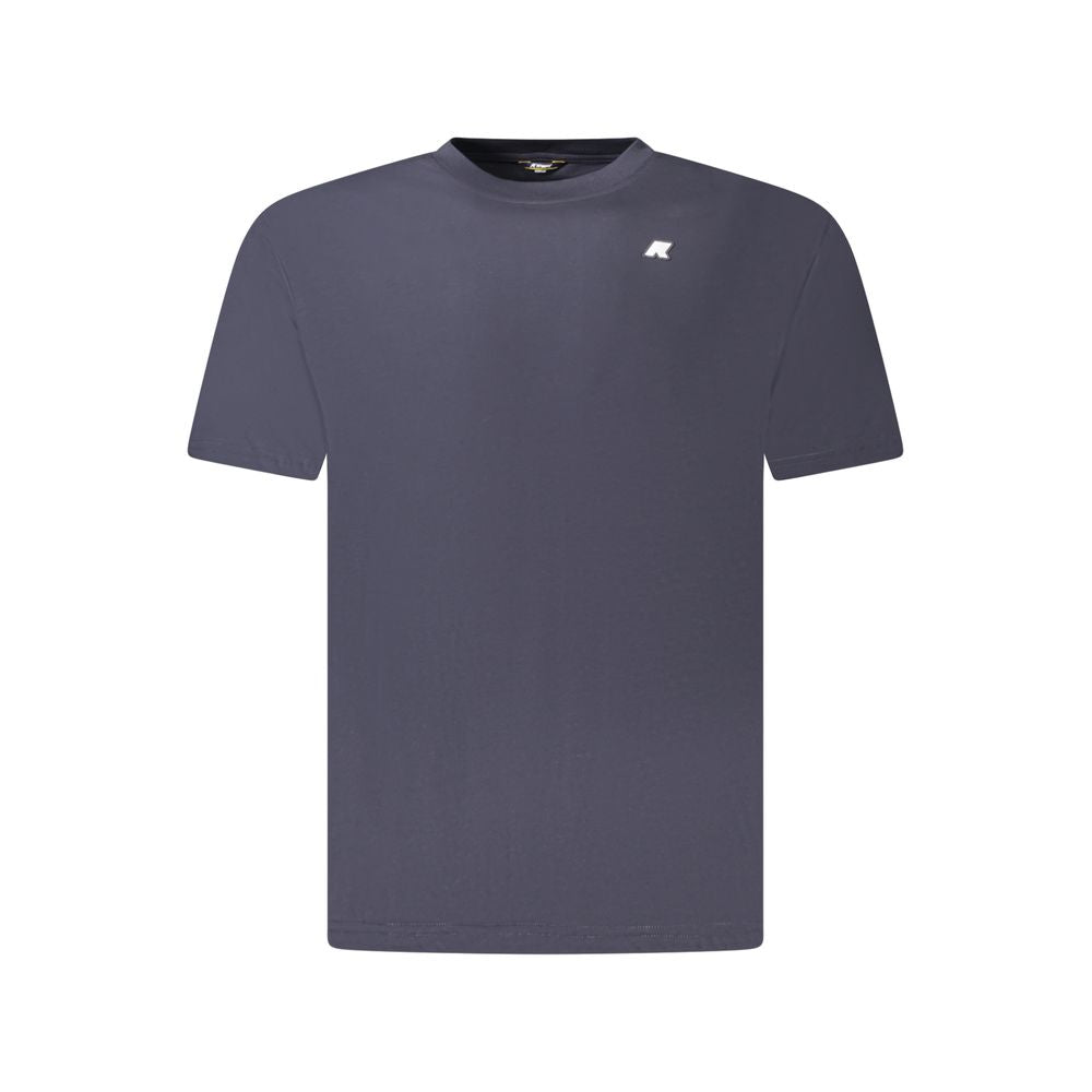 K-WAY Blue Cotton Men T-Shirt with Short Sleeves and Crew Neck