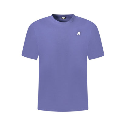 K-WAY Blue Cotton Men T-Shirt with short sleeves and iconic logo, featuring a bold blue hue for a stylish, modern look.