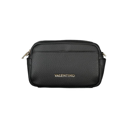 Mario Valentino Black Polyethylene Handbag with adjustable shoulder strap, external and internal pockets, zip closure, and contrasting details.