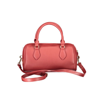 Mario Valentino Red Polyethylene Handbag with two handles, adjustable shoulder strap, pockets, and zip closure