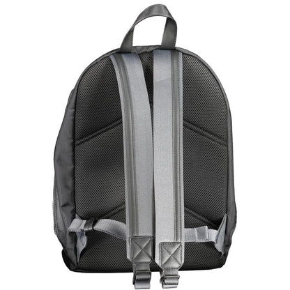 Back view of Calvin Klein Black Polyester Backpack with adjustable straps and handle.