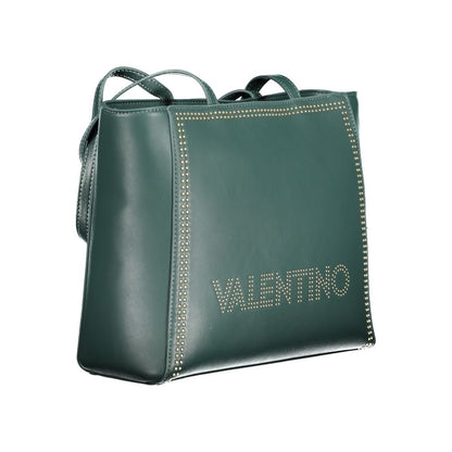 Mario Valentino Green Polyethylene Handbag with 2 handles, zip closure, and logo detailing.