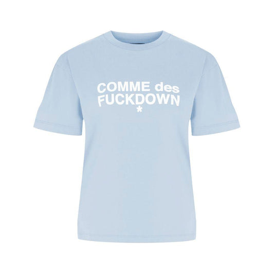 Comme Des Fuckdown Blue Cotton Tops & T-Shirt