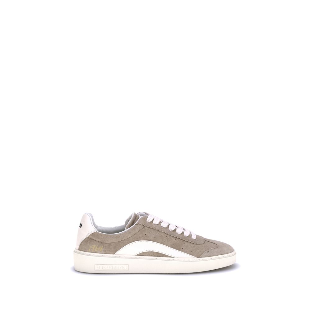Dsquared² Beige Calf Leather Bos Taurus Low Top Sneakers