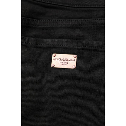 Dolce & Gabbana Black Cotton Skinny Mid Waisted Denim Jeans