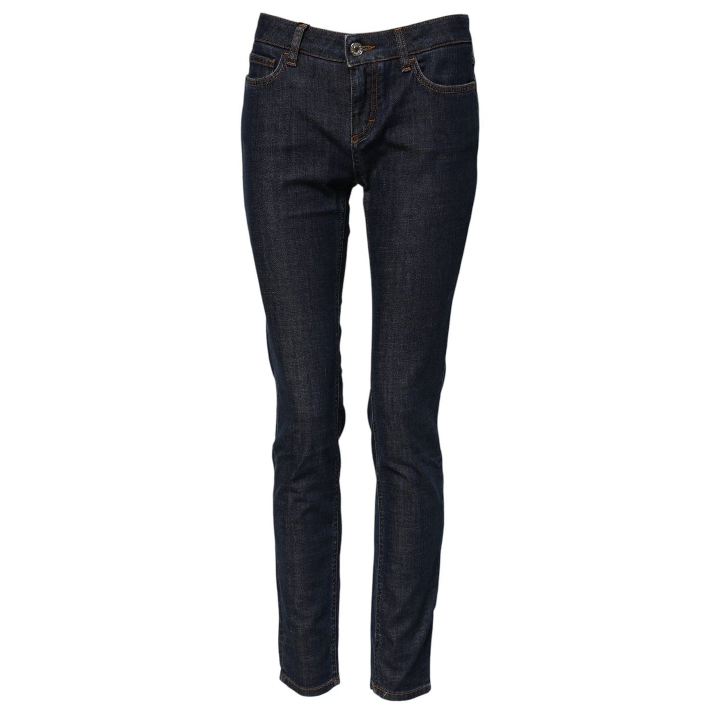 Dolce & Gabbana Blue Skinny Cotton Mid Waisted Denim Jeans