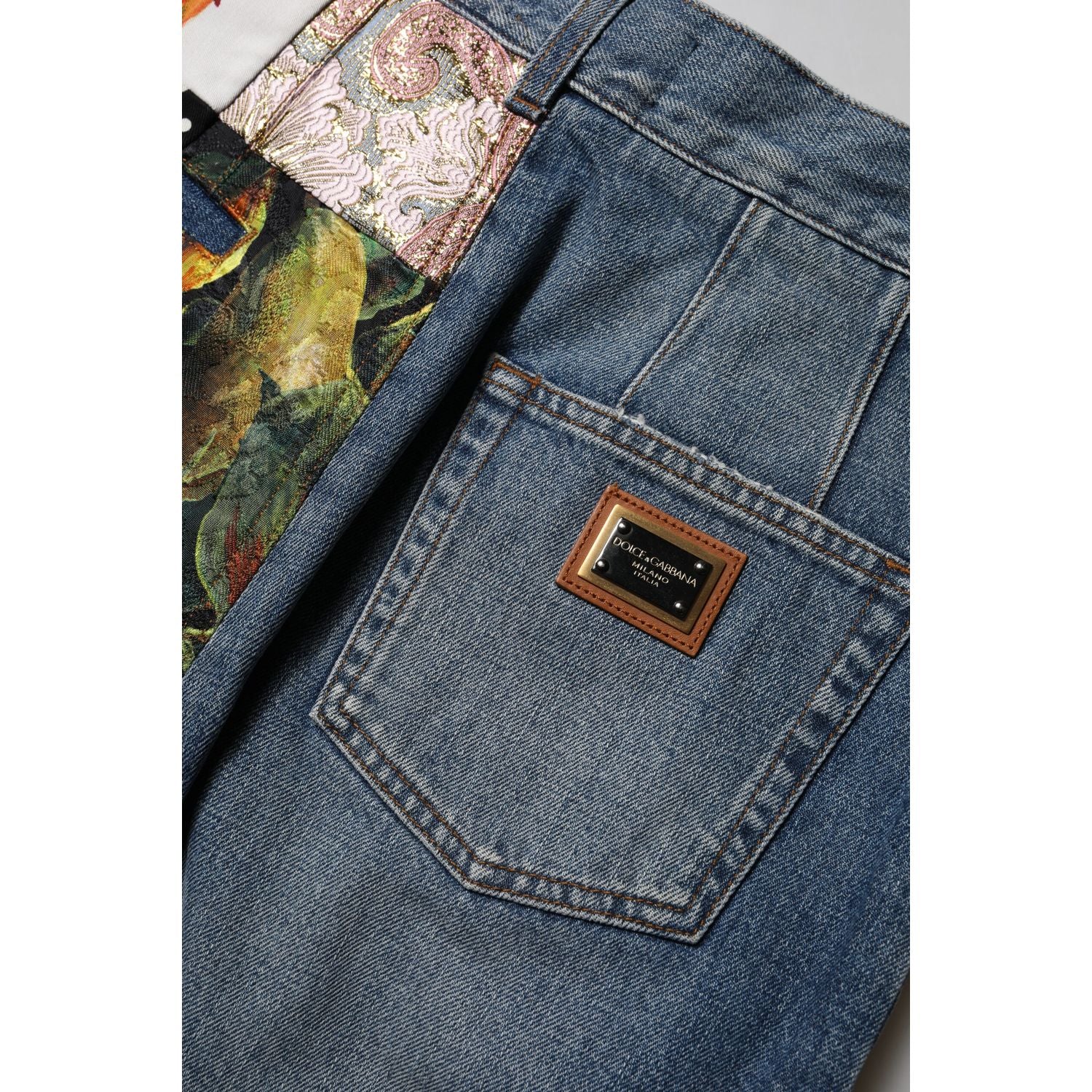 Dolce & Gabbana Blue AMBER Patchwork High Waist Denim Jeans