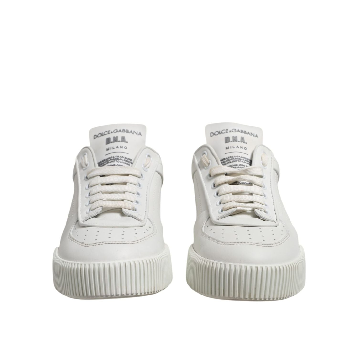 Dolce & Gabbana White Miami Leather Low Top Men Sneakers Shoes