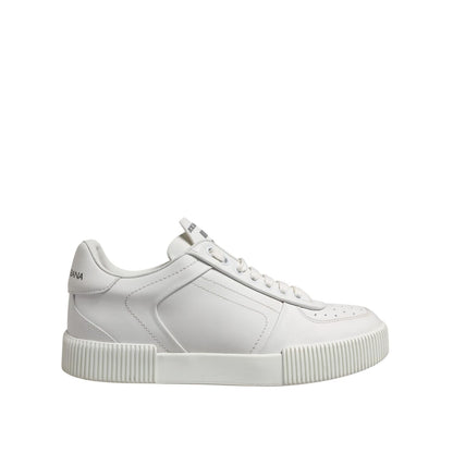 Dolce & Gabbana White Miami Leather Low Top Men Sneakers Shoes