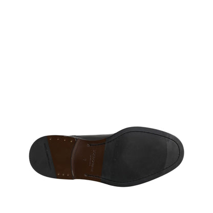 Dolce & Gabbana Black Leather Derby Wingtip Formal Shoes