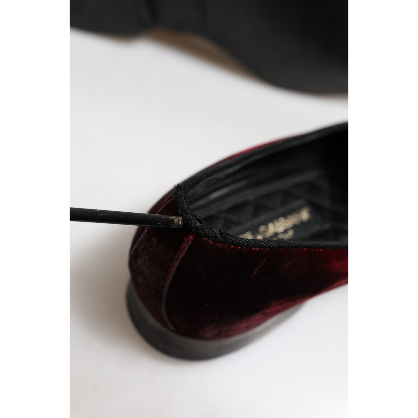 Dolce & Gabbana Red Velvet Men Slip On Loafers Dress Shoes
