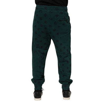 Dolce & Gabbana Green Logo Print Jogger Men Sweatpants Pants