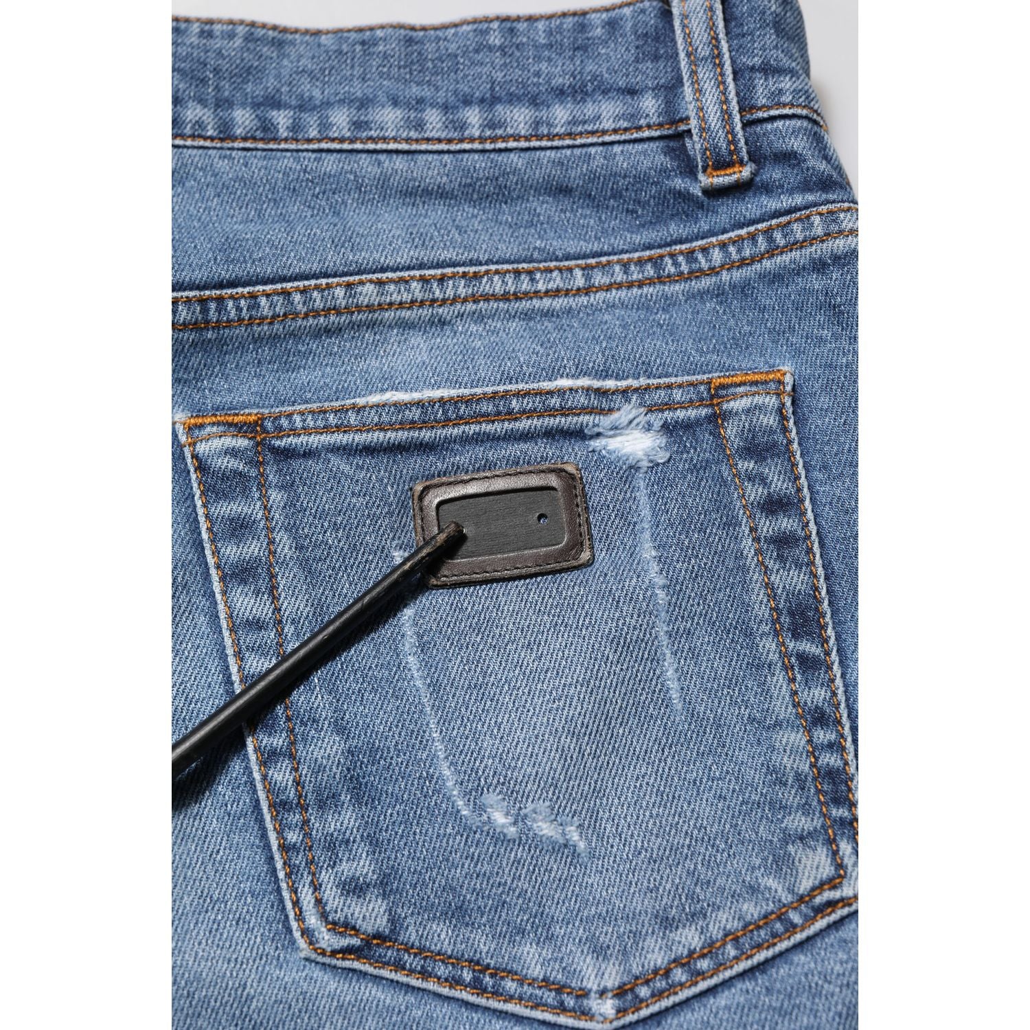 Dolce & Gabbana Blue Cotton Logo Plaque COMFORT Denim Jeans