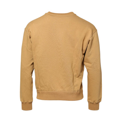 Dolce & Gabbana Mustard Cotton DG Embossed Pullover Sweater