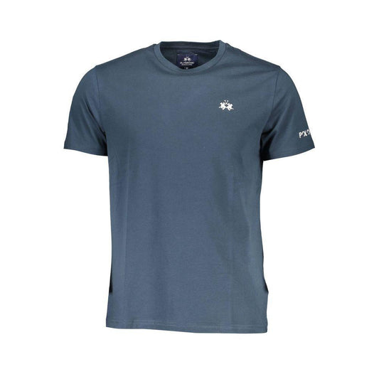 La Martina Blue Cotton T-Shirt LA-13270-M