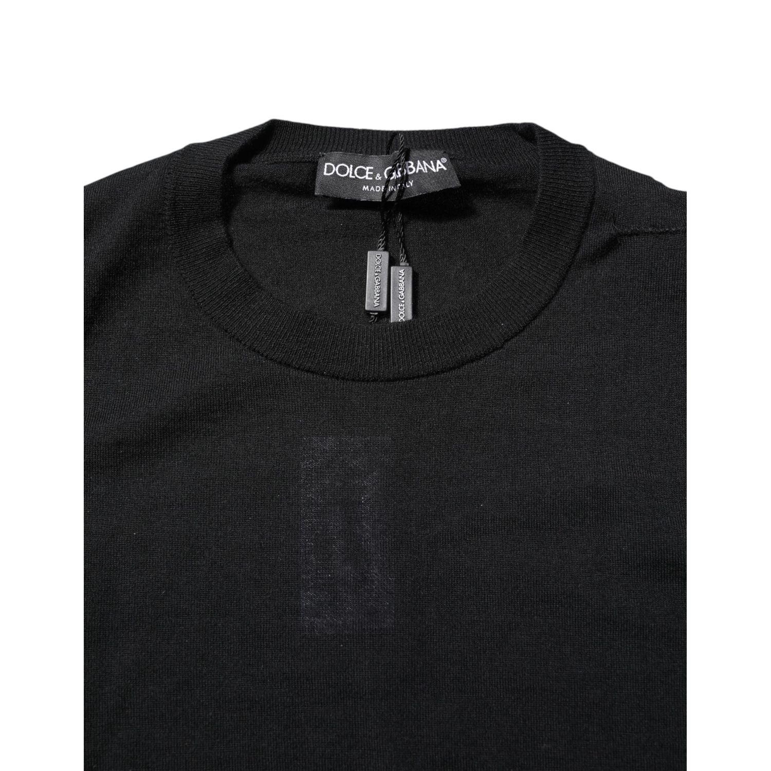 Dolce & Gabbana Black Cashmere Crew Neck Long Sleeves T-shirt