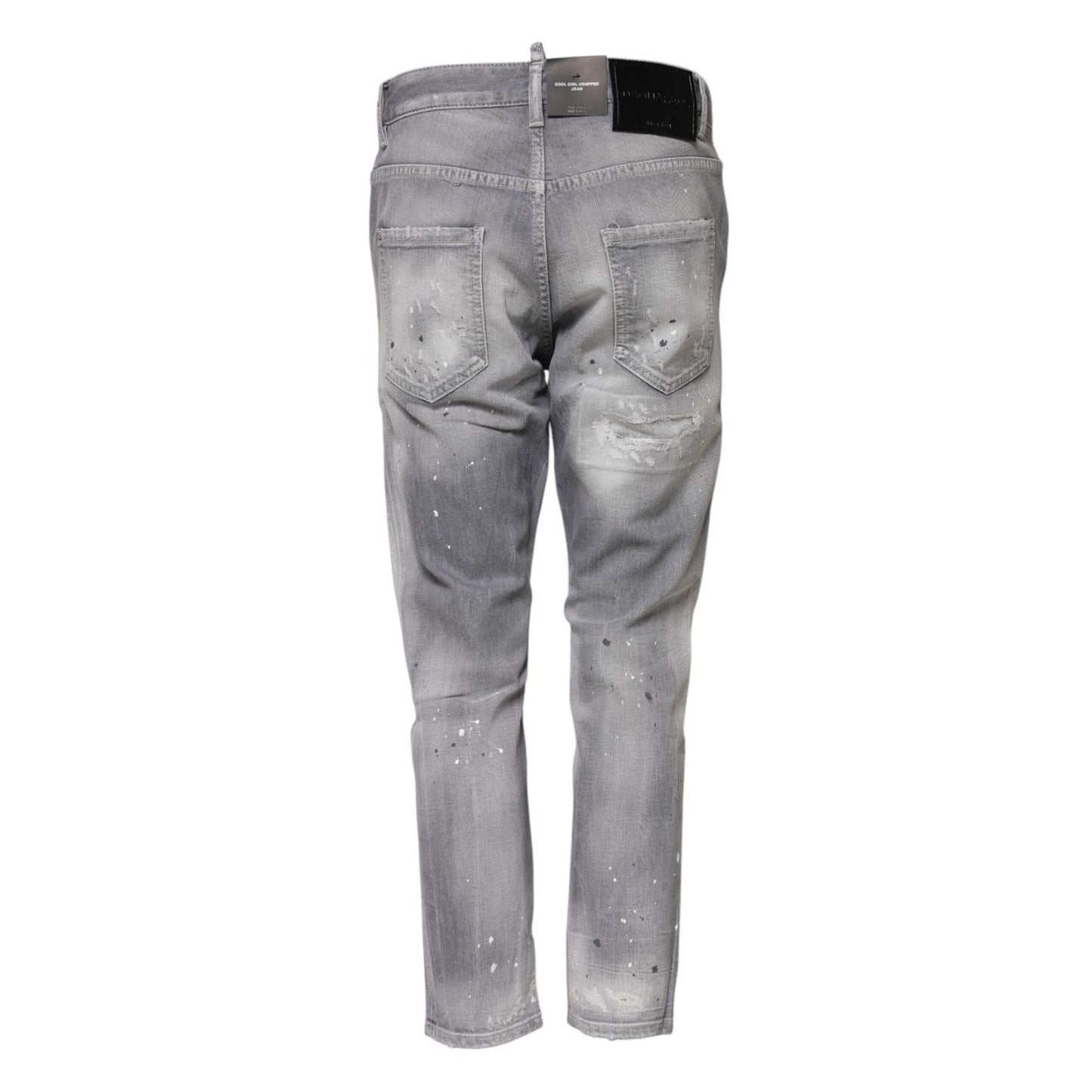 Dsquared² Gray Washed Mid Waist Tapered Jeans