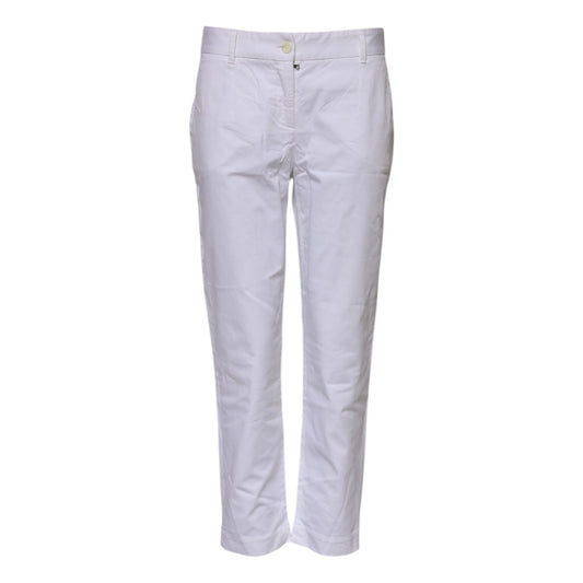 Dolce & Gabbana White Cotton Stretch Mid Waist Jeans