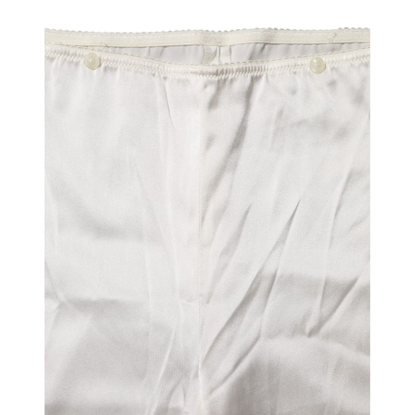 Dolce & Gabbana Ivory Silk Tapered High Waist Pants