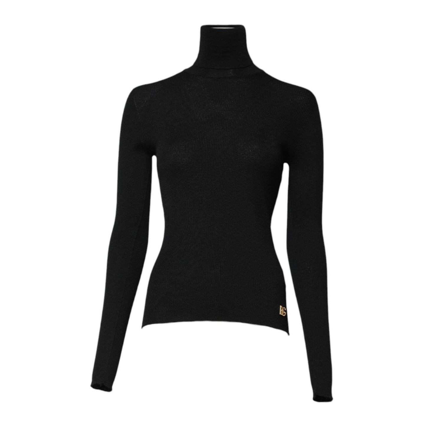 Dolce & Gabbana Black Cashmere Turtleneck Knitted Blouse Top