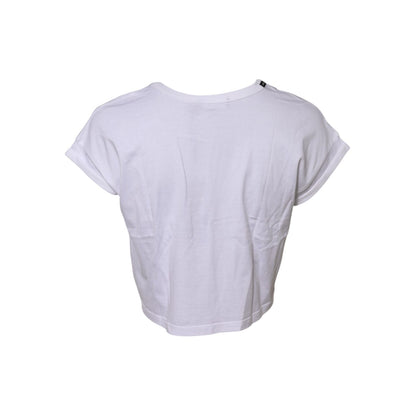 Dolce & Gabbana White Cotton Short Sleeves Cropped T-shirt