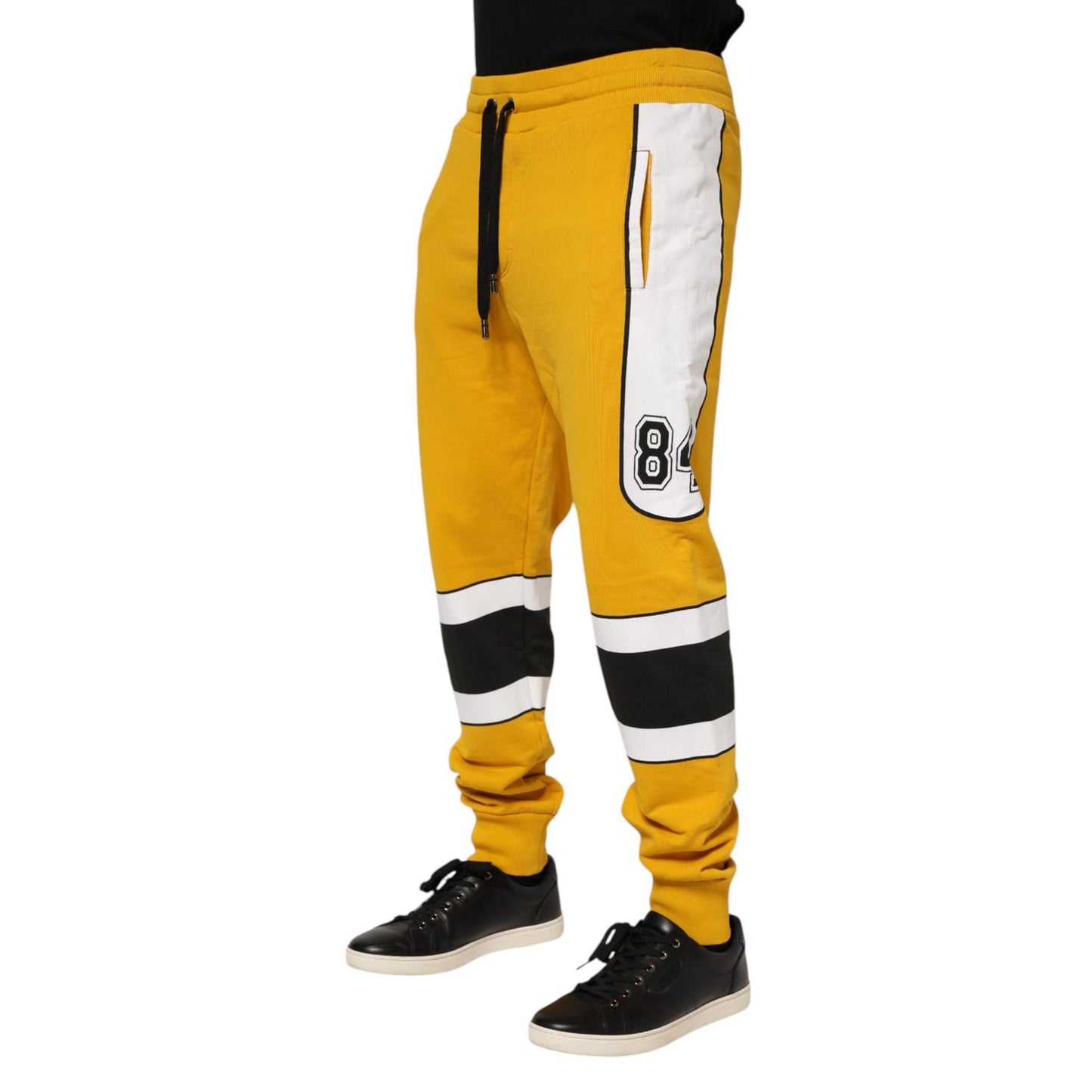 Dolce & Gabbana Yellow Cotton Sweatpants Jogger Trouser Pants