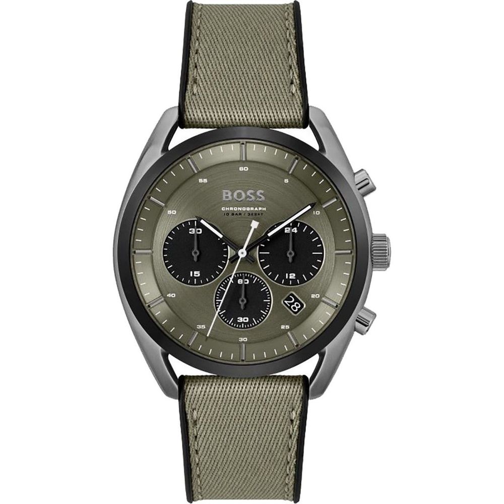 Hugo Boss Green Fabric Dress Watch