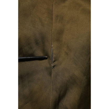 Jil Sander Olive Green Viscose A-line High Waist Midi Skirt