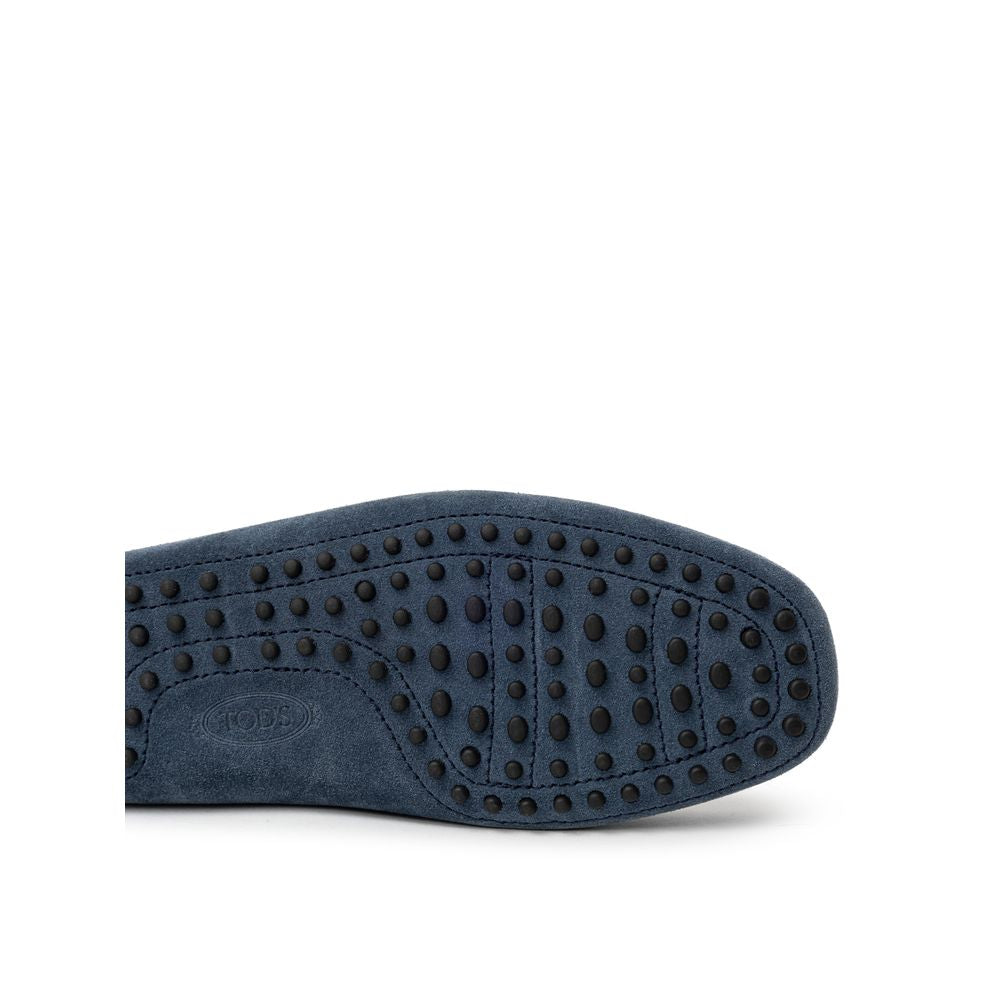 Tod's Blue Suede Leather Moccassin