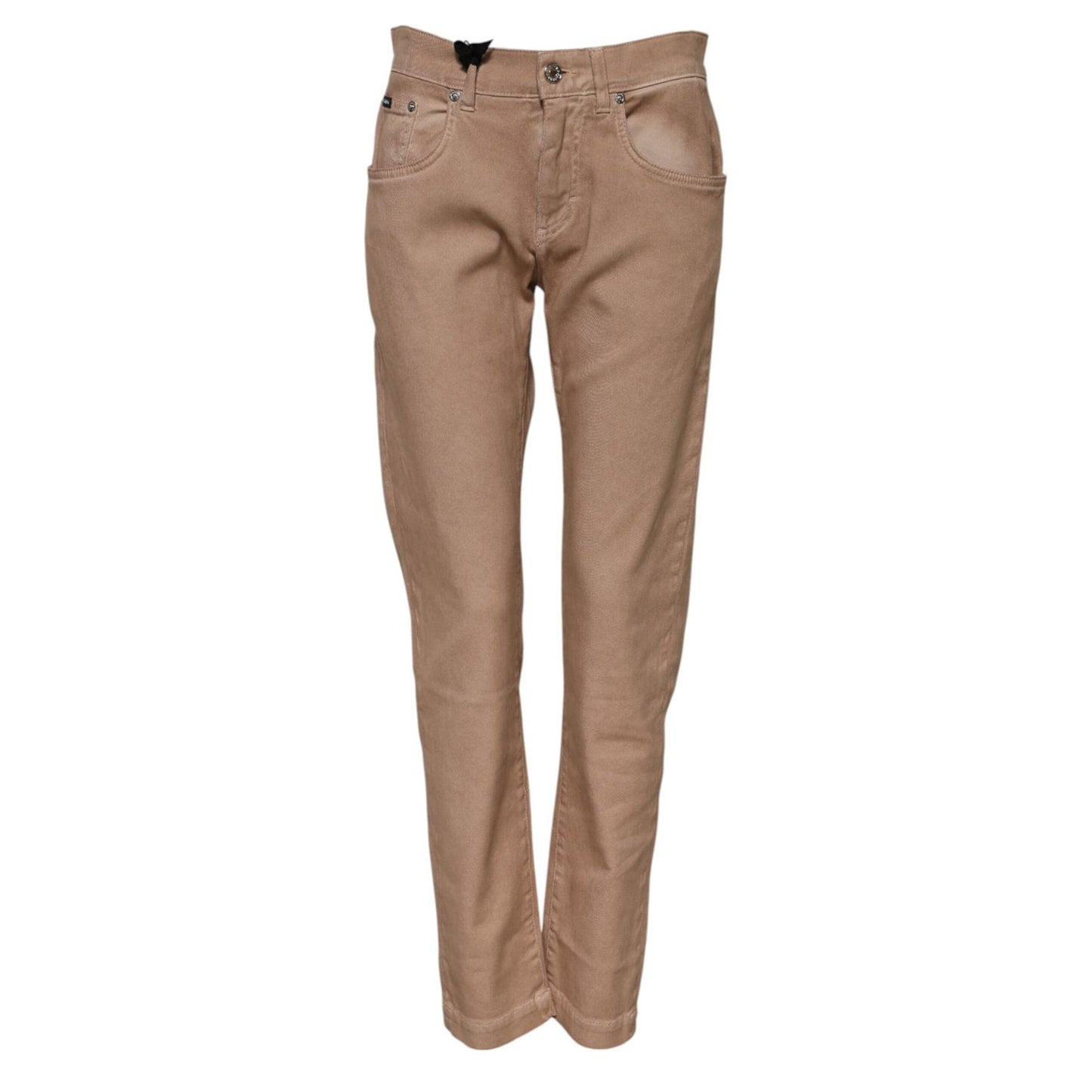 Dolce & Gabbana Brown Cotton Boyfriend Denim Trousers Jeans