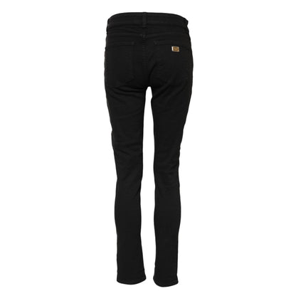 Dolce & Gabbana Black Cotton Skinny Mid Waist Denim Jeans