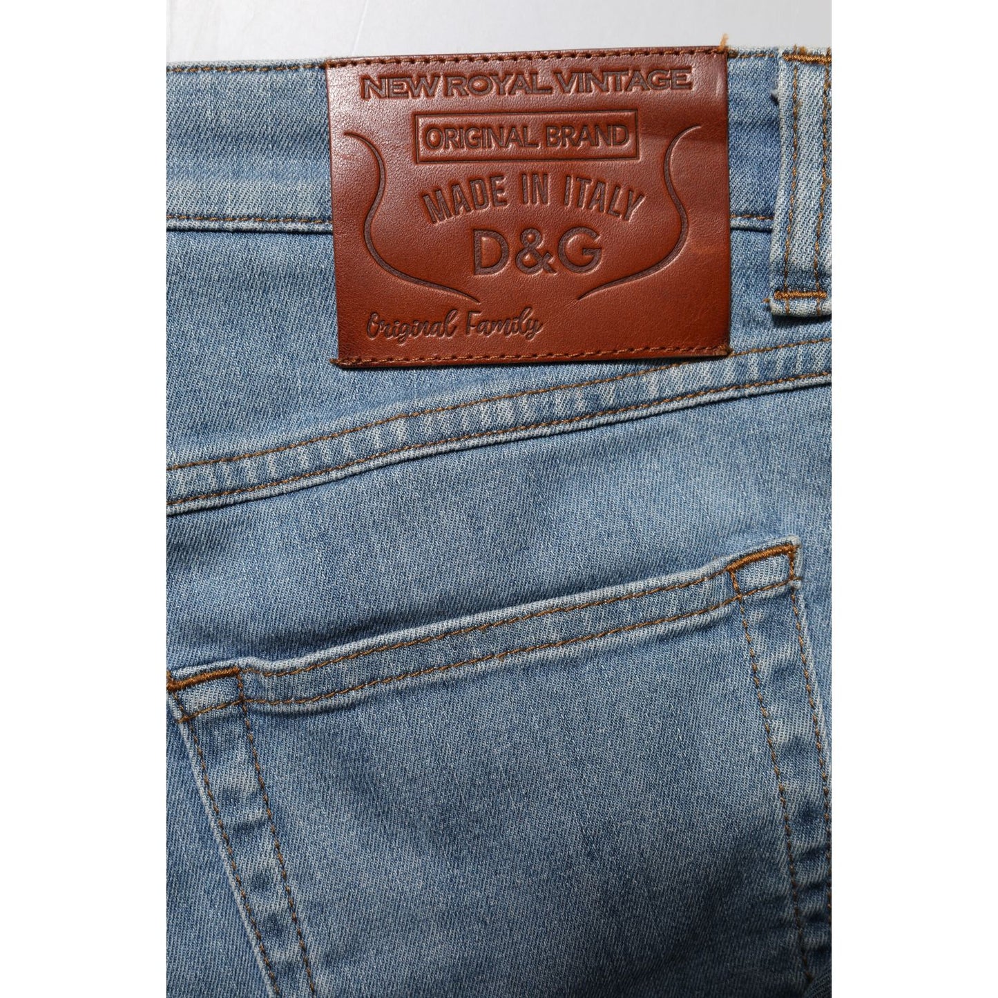 Dolce & Gabbana Blue Cotton PRETTY MidWaist Skinny Denim Jeans